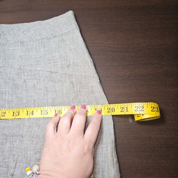 4OUR Dreamers Skirt Women’s S Gray 100% Linen Mini Zip Front Pockets Casual - Picture 10 of 11